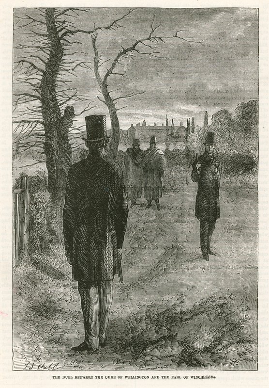 Das Duell zwischen dem Herzog von Wellington und dem Earl of Winchelsea von English School