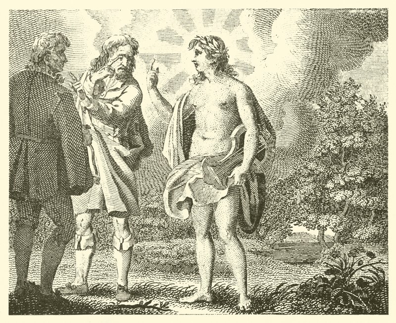 Der neidische Mann und der habgierige (Gravur) von English School