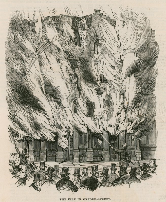 Das Feuer in der Oxford Street, London von English School