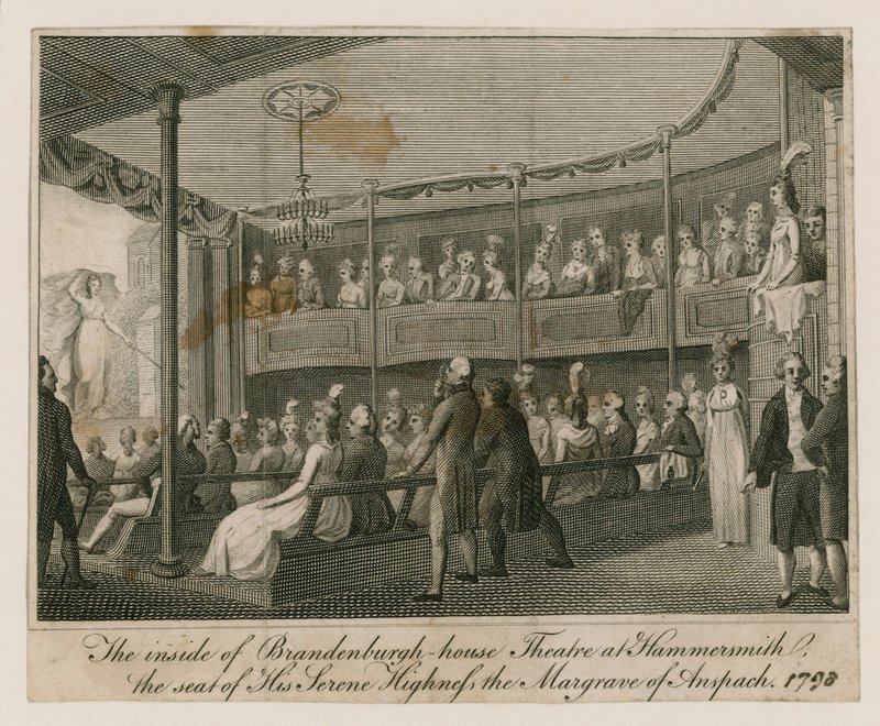 Das Innere des Brandenburgh House Theaters in Hammersmith von English School