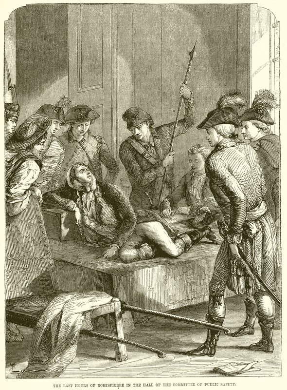 Die letzten Stunden von Robespierre im Saal des Komitees für öffentliche Sicherheit von English School