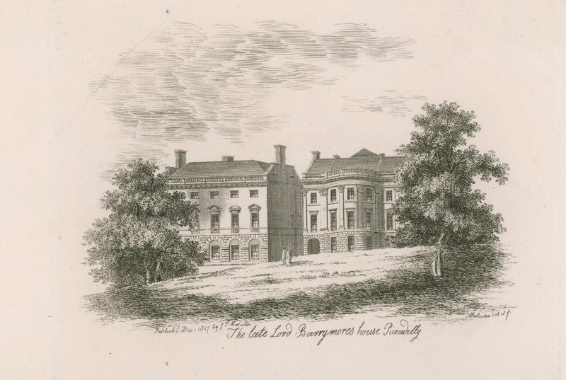 Das Haus des verstorbenen Lord Barrymore, Piccadilly, London von English School