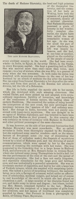Die verstorbene Madame Blavatsky von English School