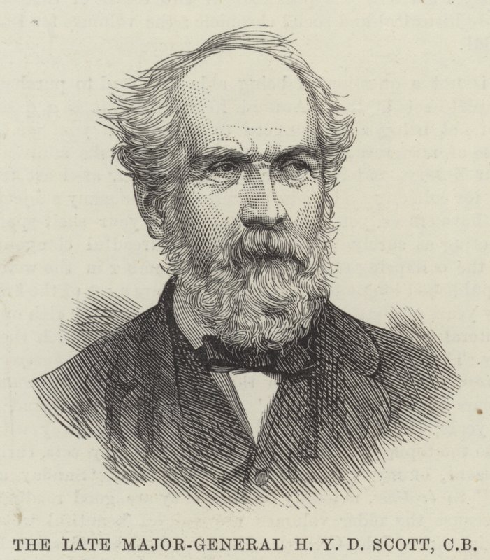 Der verstorbene Generalmajor H Y D Scott, CB (Gravur) von English School