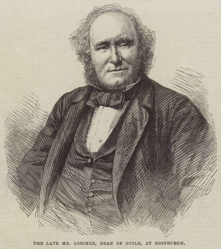 Der verstorbene Herr Lorimer, Dekan der Gilde, in Edinburgh (Gravur) von English School