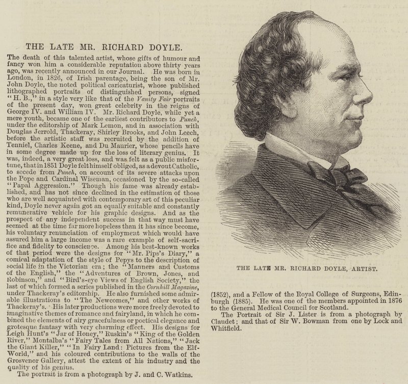 Der verstorbene Herr Richard Doyle, Künstler (Stich) von English School