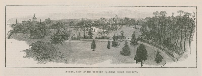 Der neue öffentliche Park in Highgate: Gesamtansicht der Anlagen, Fairseat House, Highgate von English School