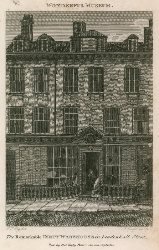 Das bemerkenswerte schmutzige Lagerhaus in der Leadenhall Street, London von English School