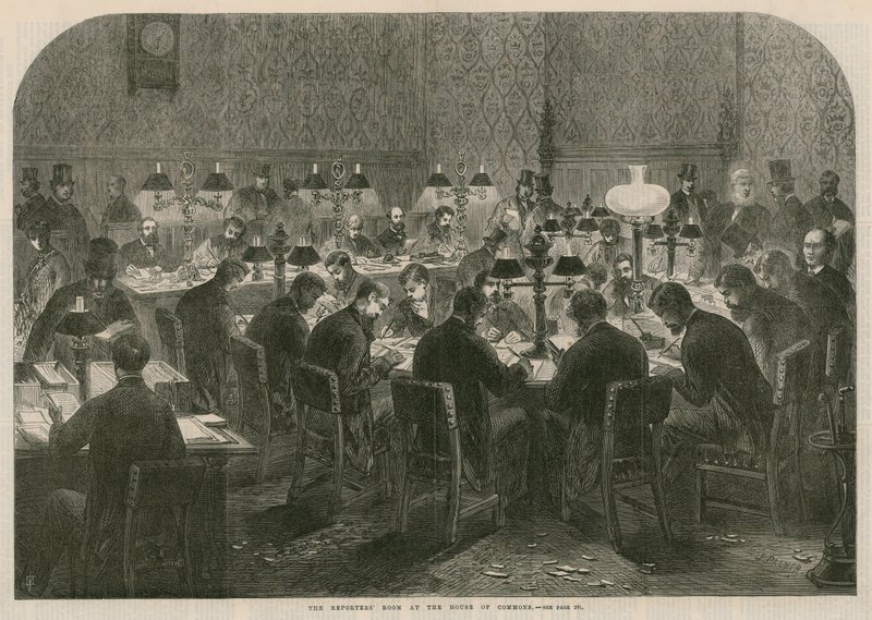 Der Reporterraum im House of Commons von English School