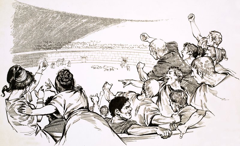 Das Schauspiel der Gladiatorenarena im antiken Rom von English School