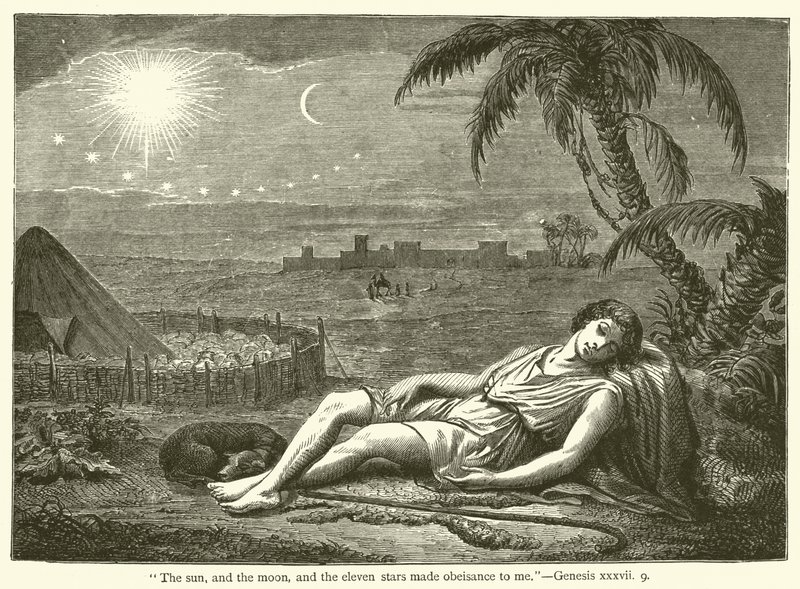 Die Sonne, der Mond und die elf Sterne verneigten sich vor mir (Genesis, xxxvii, 9) von English School