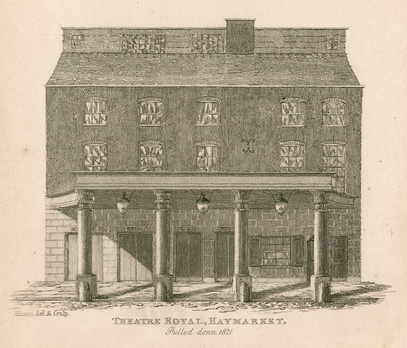 Königliches Theater, Haymarket, London, abgerissen 1821 von English School