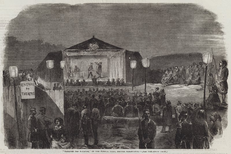 "Theatre des Zouaves" im französischen Lager vor Sewastopol (Gravur) von English School