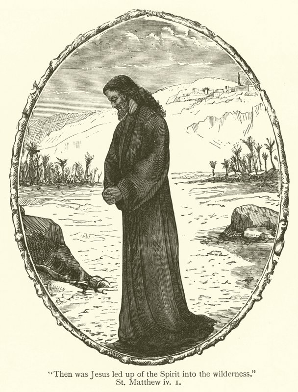 Dann wurde Jesus vom Geist in die Wüste geführt (St Matthäus, iv) von English School
