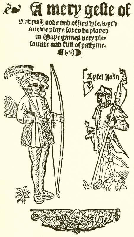 Titelseite von Ein lustiges Geste von Robin Hood, 1550 von English School