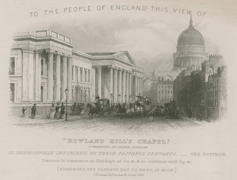An das Volk von England, diese Ansicht der Rowland Hills Chapel von English School