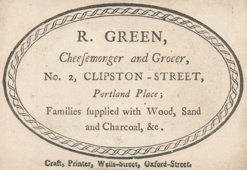 Visitenkarte, R Green von English School