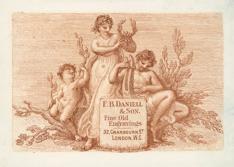 Handelskarte für F B Daniell & Son, feine alte Stiche, London von English School