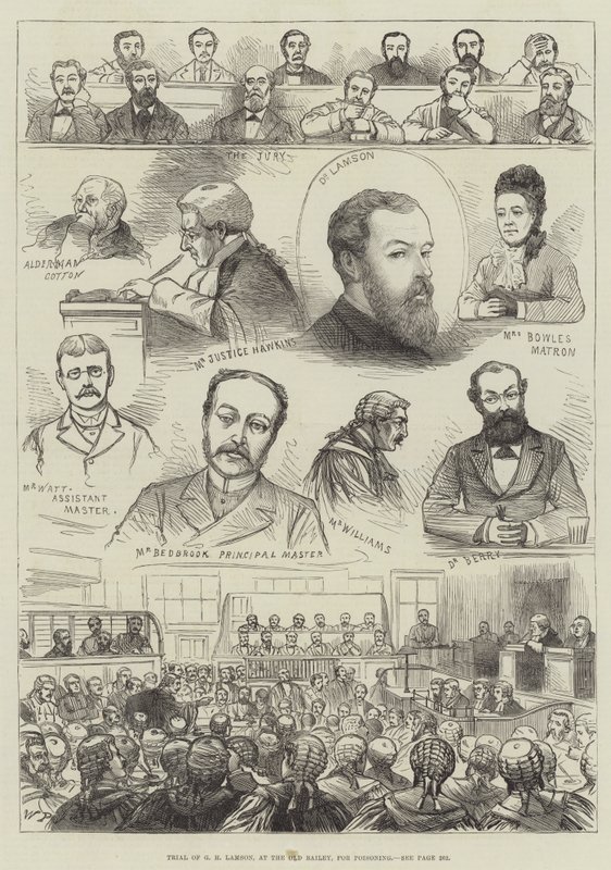 Prozess gegen G H Lamson, am Old Bailey, wegen Vergiftung von English School