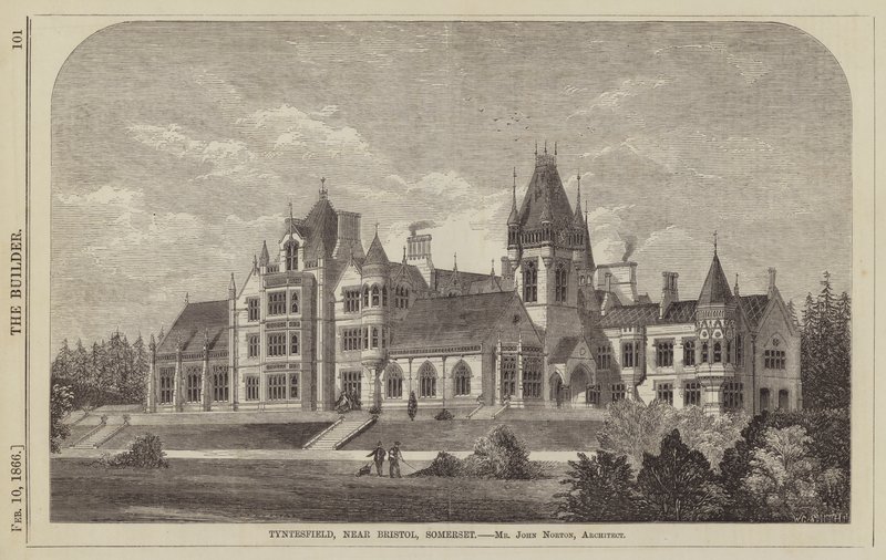 Tyntesfield, nahe Bristol, Somerset, Mr. John Norton, Architekt (Gravur) von English School