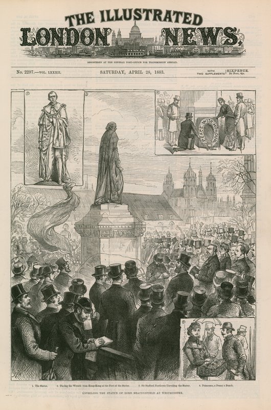 Enthüllung der Statue von Lord Beaconsfield in Westminster von English School