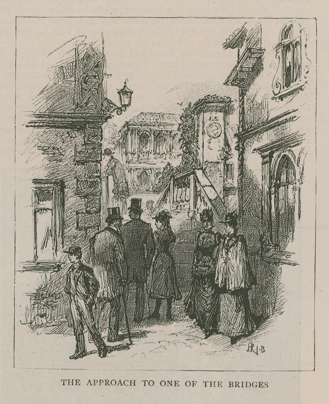 Venedig in London: Skizzen in Olympia - Der Zugang zu einer der Brücken von English School