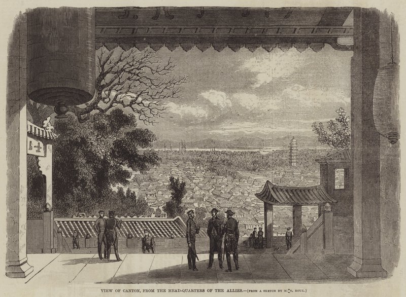 Ansicht von Kanton, vom Hauptquartier der Alliierten von English School