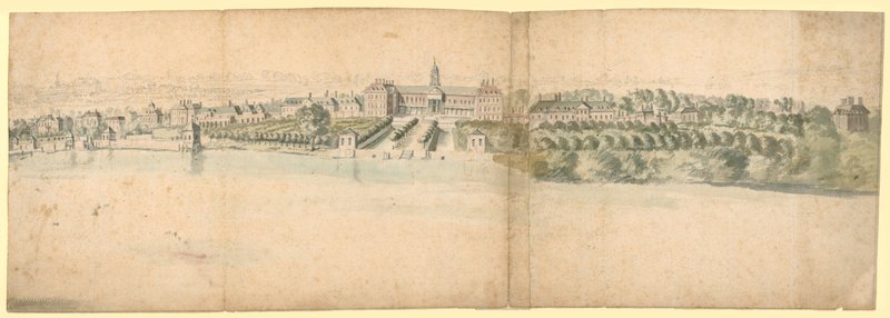 Ansicht des Chelsea Hospital und seiner Umgebung von English School