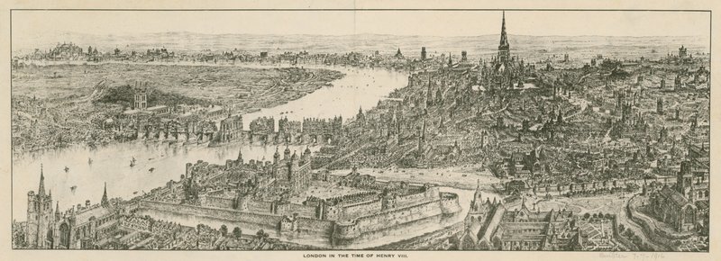 Ansicht von London zur Zeit von König Heinrich VIII von English School