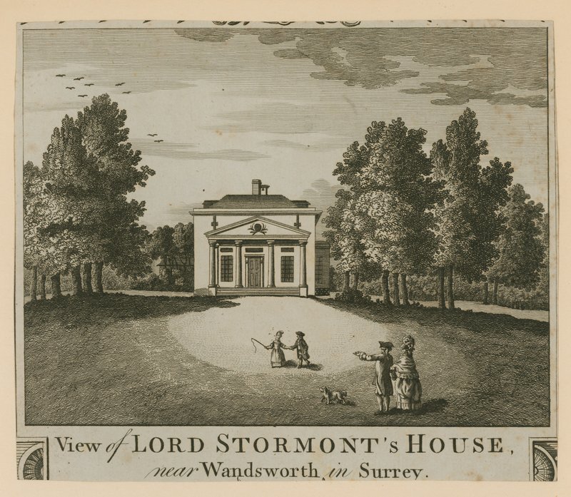 Ansicht des Hauses von Lord Stormont in der Nähe von Wandsworth in Surrey von English School