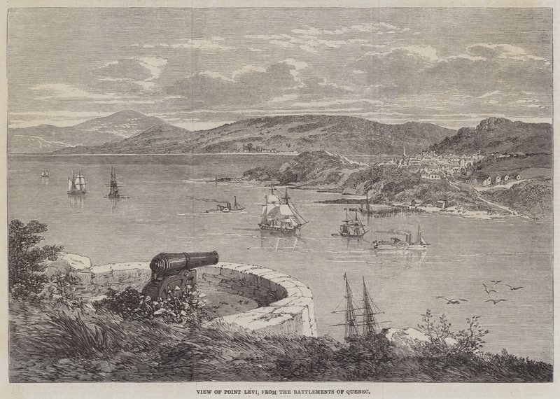 Blick auf Point Levi von den Zinnen von Quebec von English School