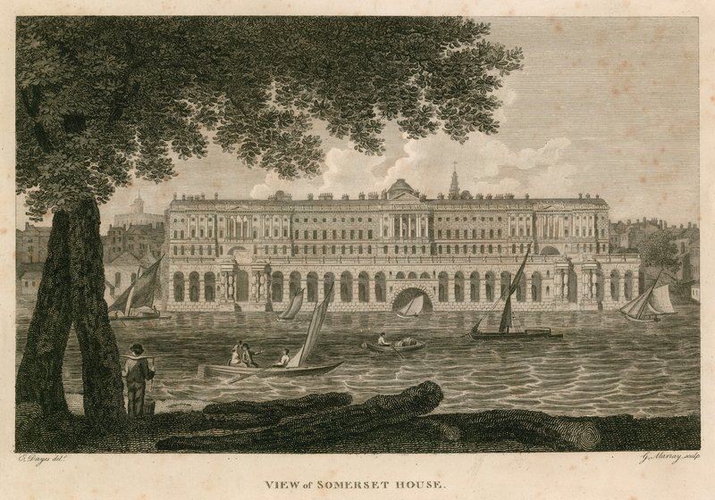 Ansicht des Somerset House, The Strand, London von English School