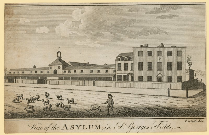 Ansicht des Asyls in St Georges Fields von English School