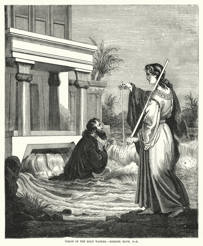 Vision der heiligen Wasser, Ezechiel XLVII von English School
