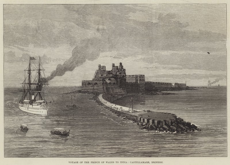 Reise des Prinzen von Wales nach Indien, Castellamare, Brindisi (Stich) von English School