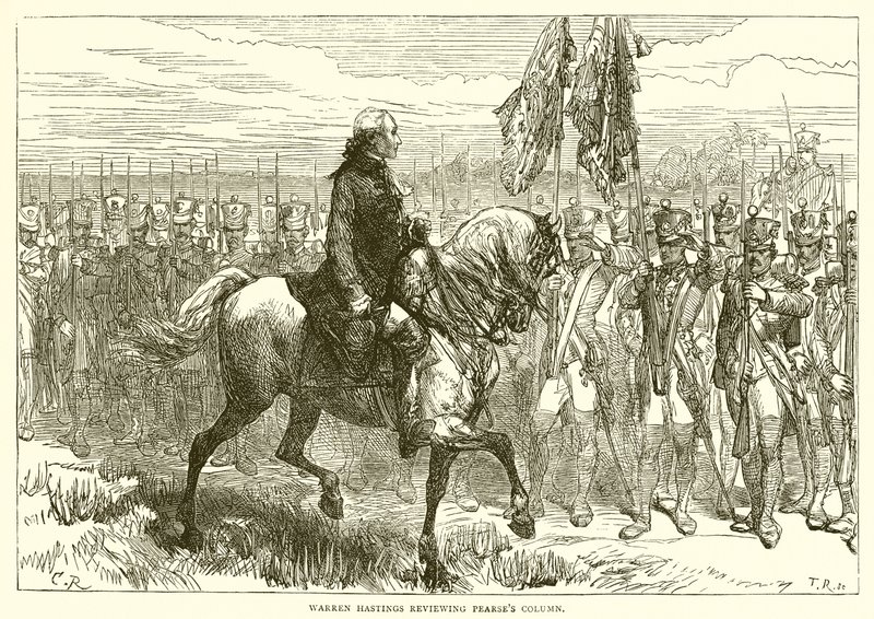 Warren Hastings überprüft Pearses Kolonnen von English School