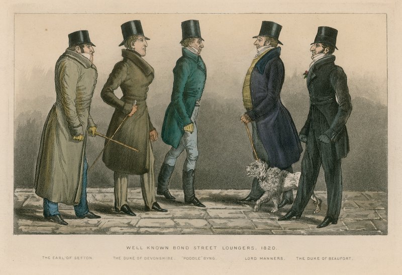 Bekannte Bond Street Loungers, 1820 von English School