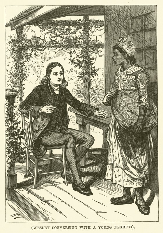 Wesley im Gespräch mit einer jungen Negerin (Gravur) von English School