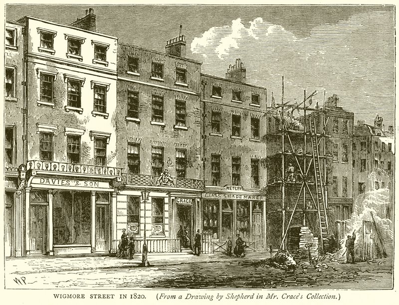 Wigmore Street im Jahr 1820 von English School