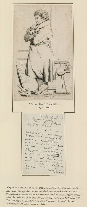 William Etty, der in der Buckingham Street Nr. 14 lebte von English School
