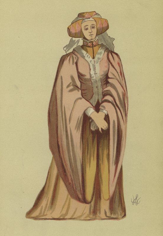 Frauenkostüm aus der Regierungszeit von Richard II von English School