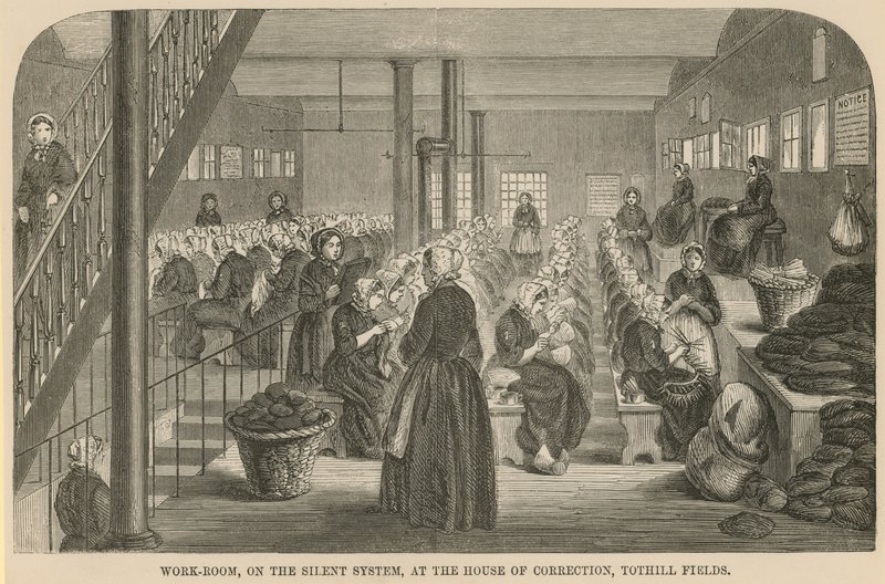 Arbeitsraum im Tothill Fields House of Correction von English School
