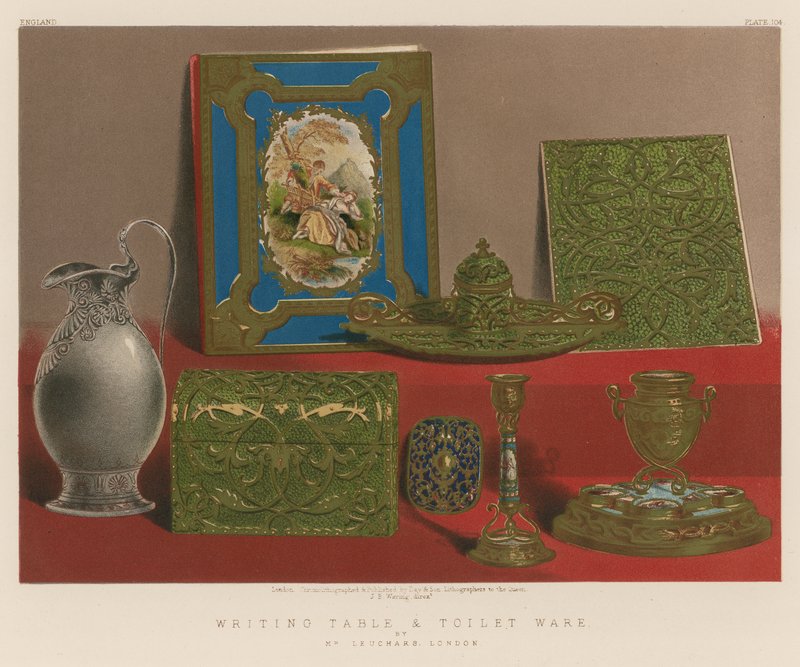 Schreibtisch und Toilettenartikel von Mr Leuchars, London von English School