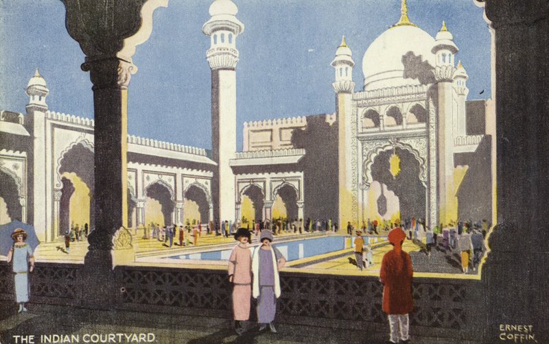 Der indische Innenhof, British Empire Exhibition, Wembley, 1924 von Ernest Coffin