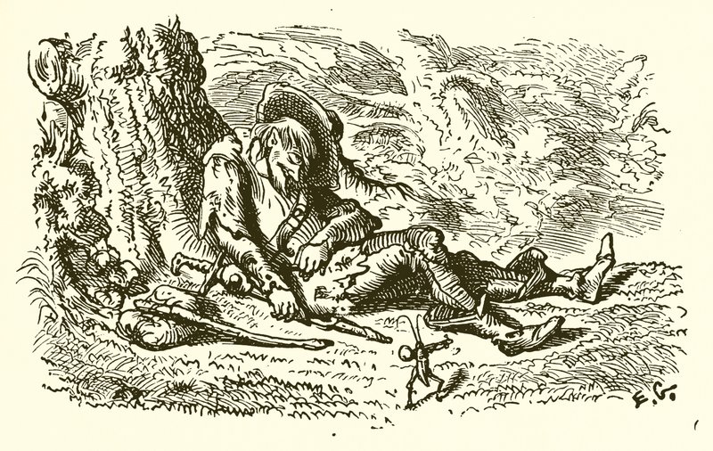 Die Heuschrecken und die Grille von Ernest Henry Griset