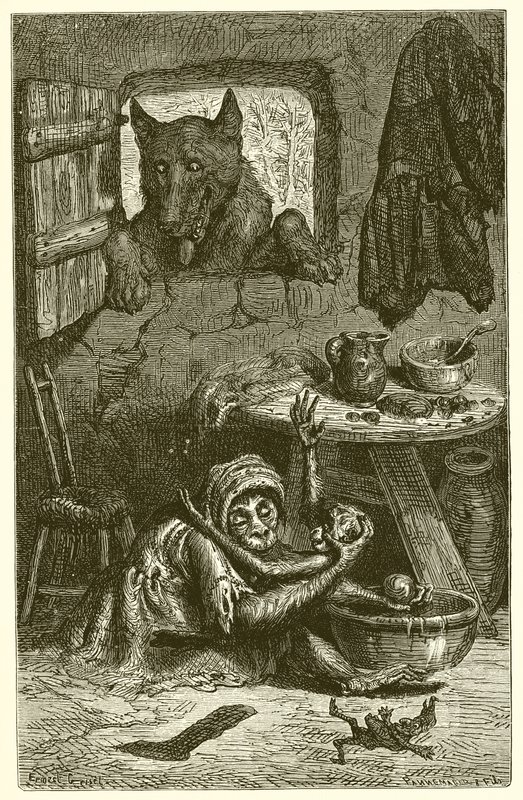 Die Krankenschwester und der Wolf von Ernest Henry Griset