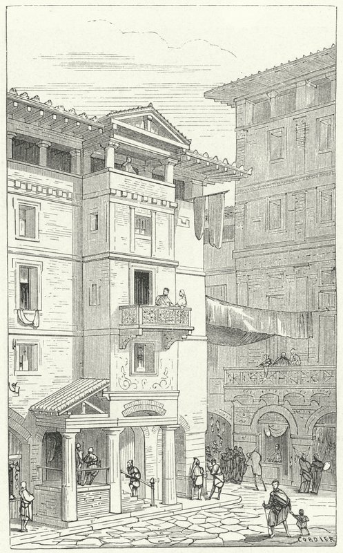 Straße im antiken Rom von Eugene Emmanuel after Viollet le Duc