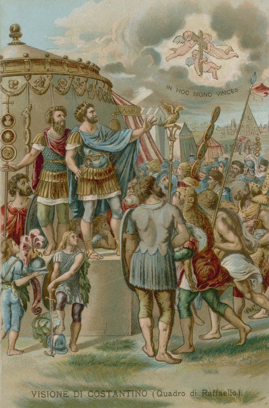 Die Vision von Konstantin vor der Schlacht an der Milvischen Brücke, 312 von European School