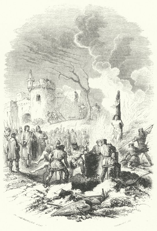 Baldwin V., Graf von Hennegau, stellt die Ordnung in den Ländern seines Vaters wieder her (Stich) von European School