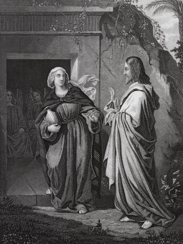 Christus erscheint Maria, Johannes, Kap. 20, V. 14 (Gravur) von European School